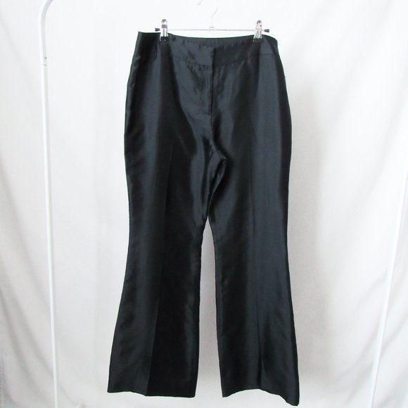 Doncaster Collection Pants - VINTAGE 90s Sexy Black Silk Pants With Baby Flare Size-8 petite Brand new w/tags